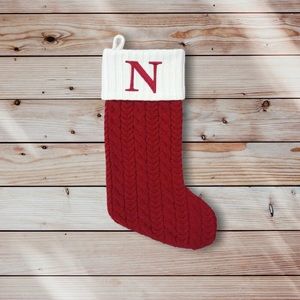 Christmas Stocking St Nicholas Square monogram “N”